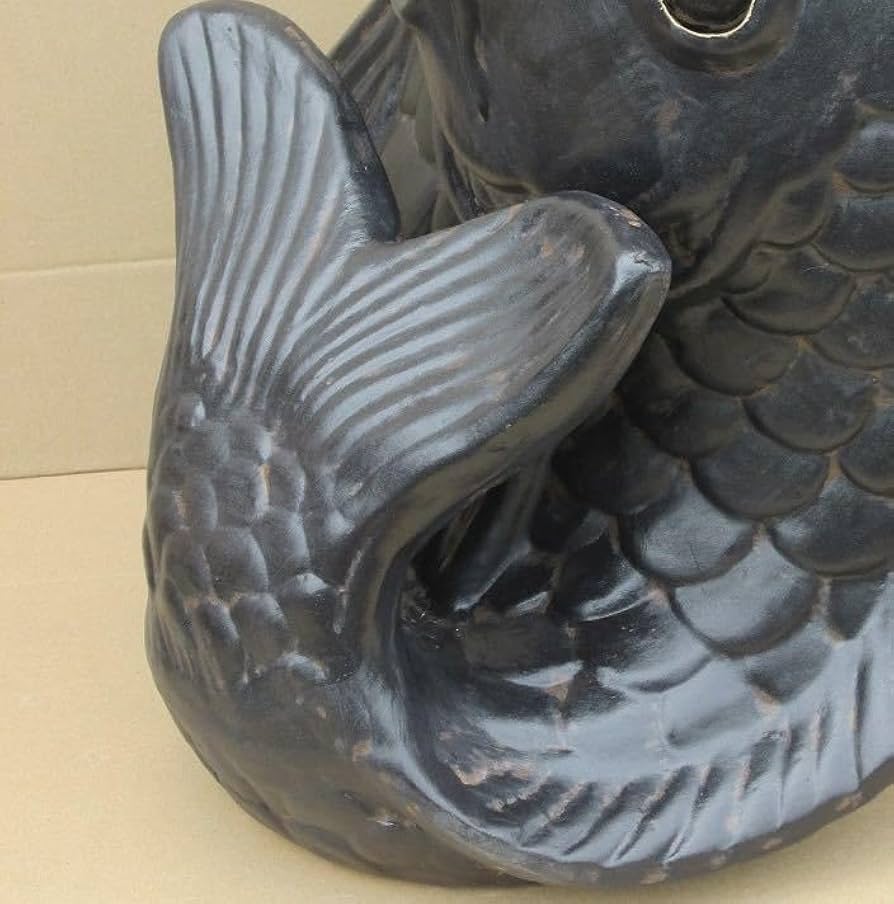 大きな 陶器製 魚 置物 傘立て 花入れ オブジェ インテリア ガーデニング 大きな 陶器製 魚 置物 傘立て 花入れ オブジェ インテリア